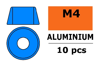 Revtec - Aluminium Unterlegscheibe - für M4 Zylinderkopfschrauben - AD=10mm - Blau - 10 St