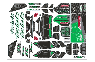 Team Corally - Body Decal Sheet - Kagama - Green- 1 pc