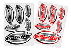 Team Corally - Sponsor Stickerbogen CORALLY - Vorgeschnitten - 105x148mm