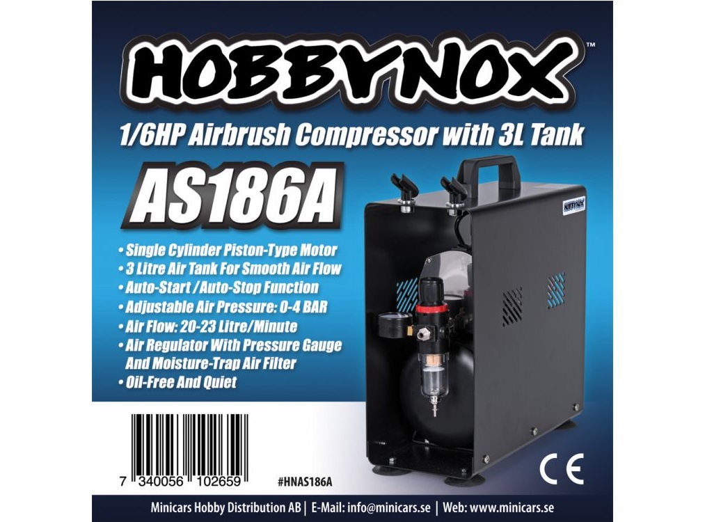 Airbrush Kompressor 1/6PS mit 3L Tank (0-4BAR)