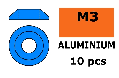 Revtec - Aluminium Unterlegscheibe - für M3 Linsenkopfschrauben - AD=10mm - Blau - 10 St
