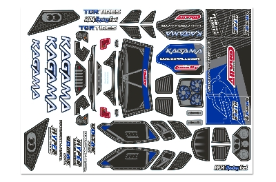 Team Corally - Body Decal Sheet - Kagama - Blue - 1 pc